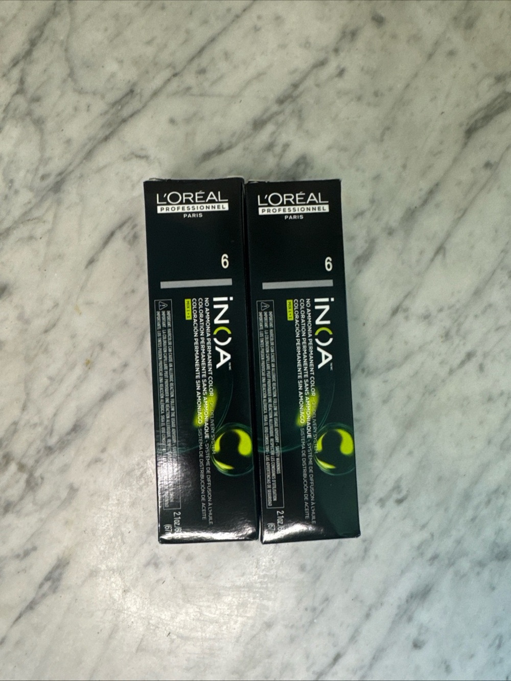 L'Oreal INOA Hair Color Shade 6n dark blond set of two